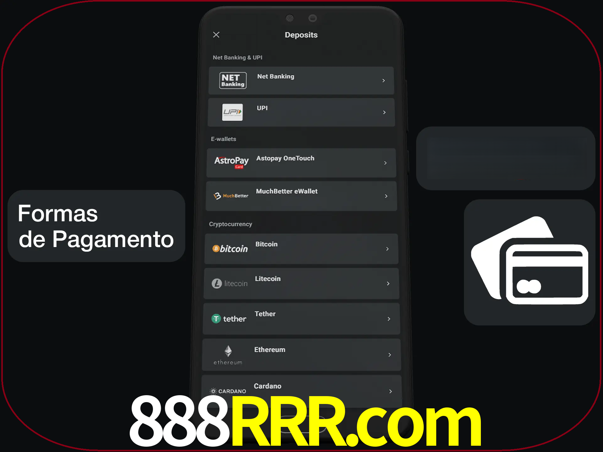 Escolha a forma de pagamento de sua preferência.
