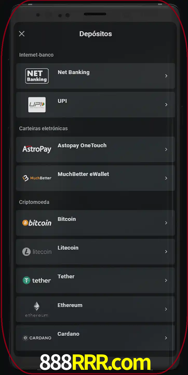 Você pode usar métodos alternativos de depósito.