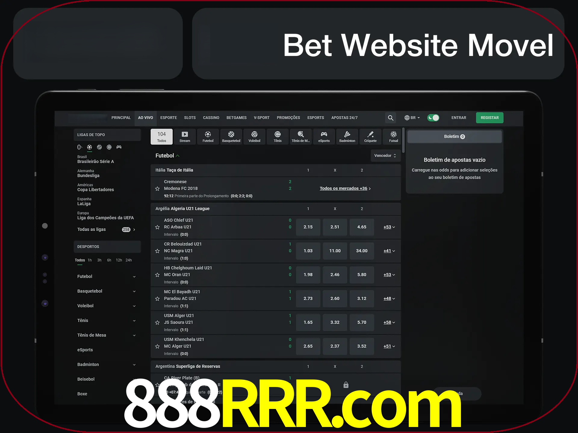 Use nosso website em qualquer dispositivo.